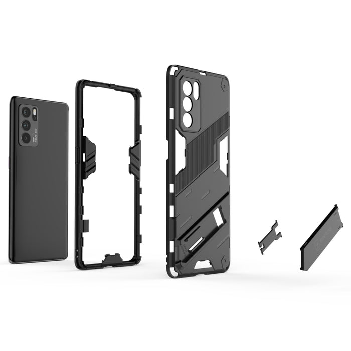 Punk Armor 2 en 1 PC + TPU Estuche a prueba de golpes con soporte invisible, For OPPO Reno6 Pro 5G, For OPPO Reno6 5G, For Xiaomi Redmi Note 10 Pro 5G, For Samsung Galaxy M12