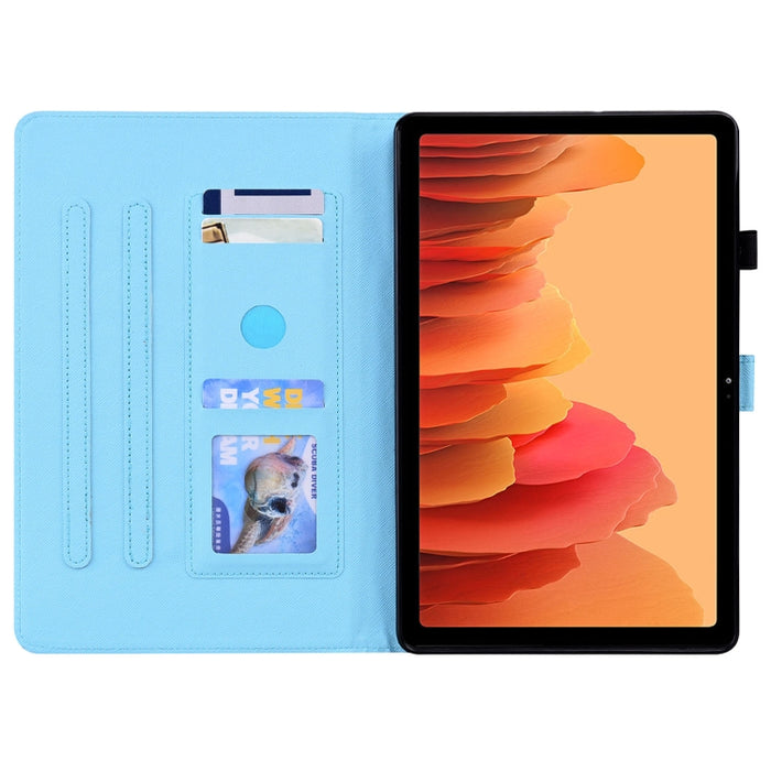 Estuche de cuero con tapa horizontal con patrón animal con soporte y ranuras para tarjetas y marco de fotos y función de reposo / activación