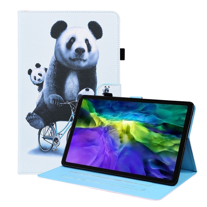 Estuche de cuero con tapa horizontal con patrón animal con soporte y ranuras para tarjetas y marco de fotos y función de reposo / activación