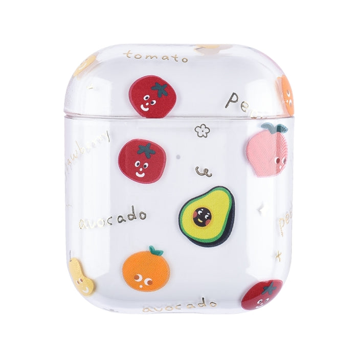 Estuche protector rígido para auriculares PC con patrón de frutas bronceadoras, For AirPods 1 / 2, For AirPods Pro