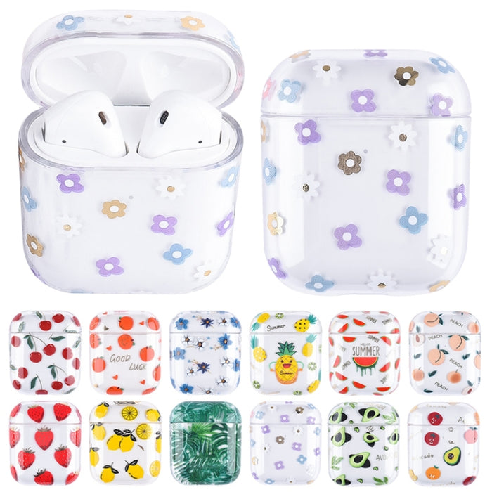 Estuche protector rígido para auriculares PC con patrón de frutas bronceadoras, For AirPods 1 / 2, For AirPods Pro