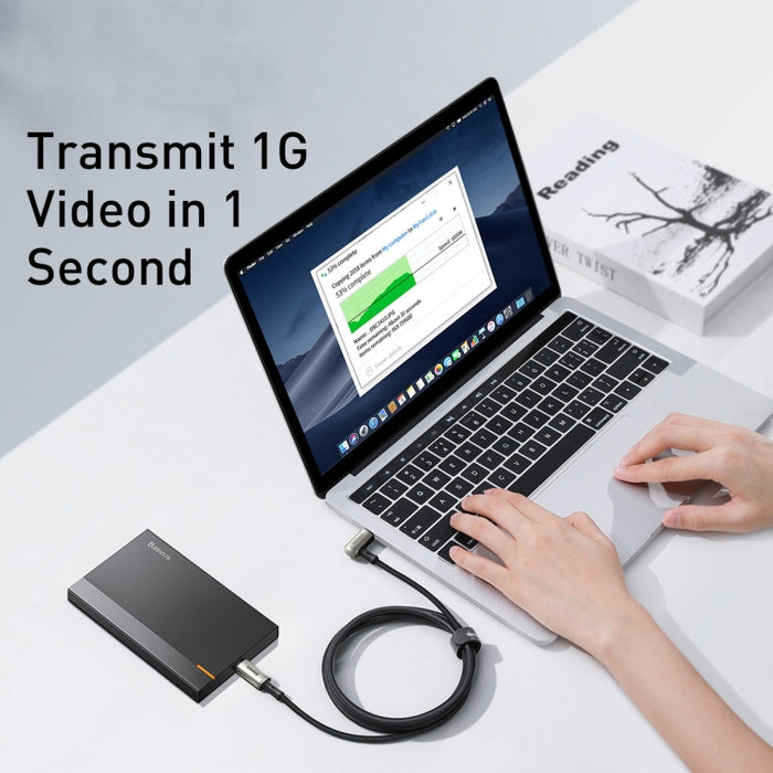 Baseus CATPN-01 100W 5A PD3.1 Gen2 USB-C / Type-C a USB-C / Type-C HD Misma pantalla Coaxial Hammer Cable, Longitud del cable: 1,5 m