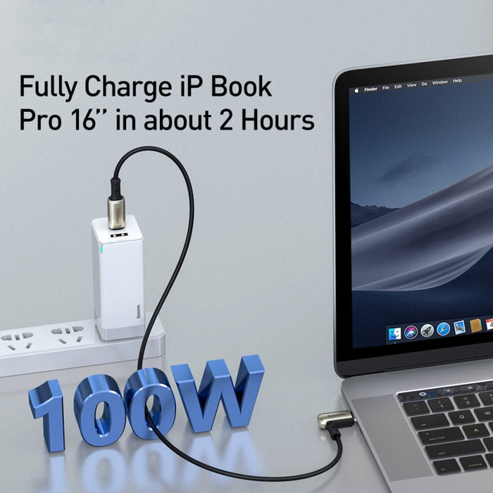 Baseus CATPN-01 100W 5A PD3.1 Gen2 USB-C / Type-C a USB-C / Type-C HD Misma pantalla Coaxial Hammer Cable, Longitud del cable: 1,5 m