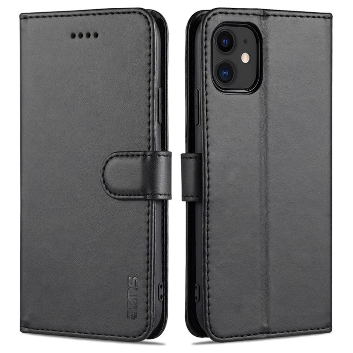 AZNS Skin Feel Calf Texture Funda de cuero con tapa horizontal con ranuras para tarjetas y soporte y billetera, For iPhone 11 Pro, For iPhone 11, For iPhone 11 Pro Max, For iPhone XS / X, For iPhone XS Max, For iPhone XR