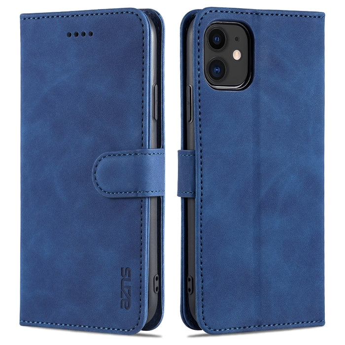 AZNS Skin Feel Calf Texture Funda de cuero con tapa horizontal con ranuras para tarjetas y soporte y billetera, For iPhone 11 Pro, For iPhone 11, For iPhone 11 Pro Max, For iPhone XS / X, For iPhone XS Max, For iPhone XR