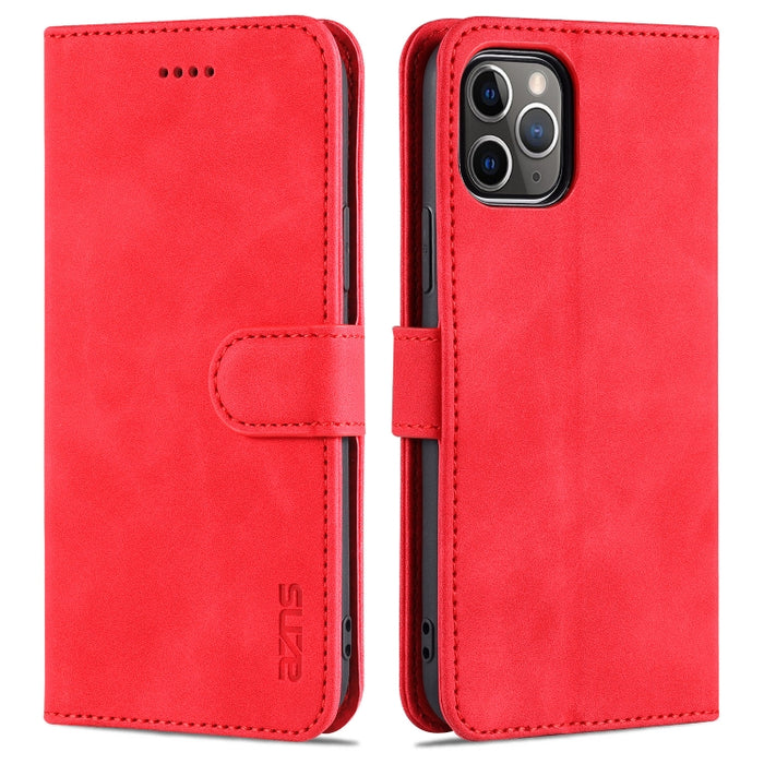 AZNS Skin Feel Calf Texture Funda de cuero con tapa horizontal con ranuras para tarjetas y soporte y billetera, For iPhone 11 Pro, For iPhone 11, For iPhone 11 Pro Max, For iPhone XS / X, For iPhone XS Max, For iPhone XR
