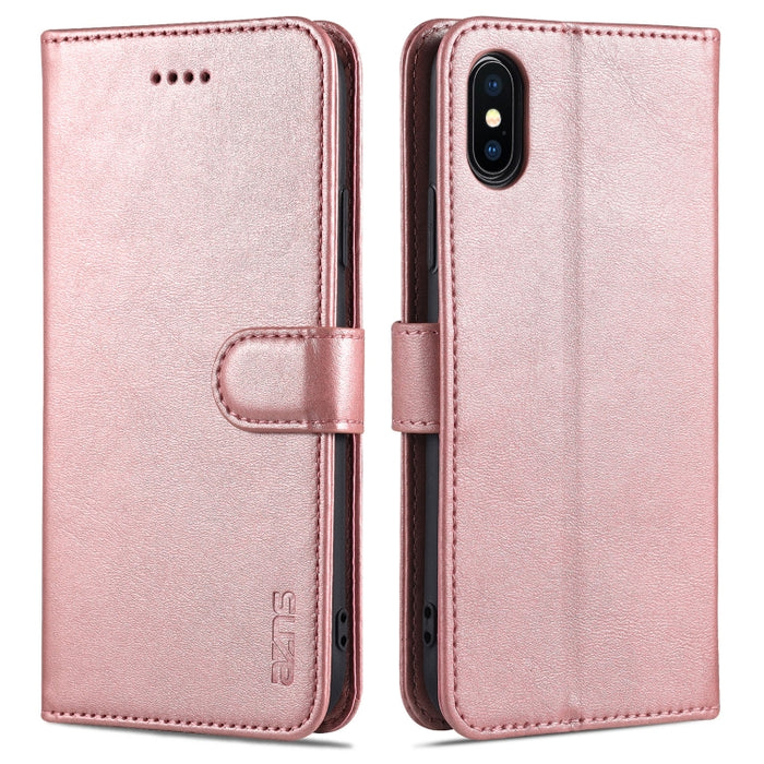 AZNS Skin Feel Calf Texture Funda de cuero con tapa horizontal con ranuras para tarjetas y soporte y billetera, For iPhone 11 Pro, For iPhone 11, For iPhone 11 Pro Max, For iPhone XS / X, For iPhone XS Max, For iPhone XR