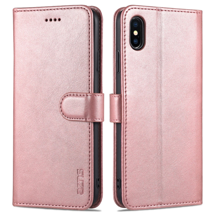 AZNS Skin Feel Calf Texture Funda de cuero con tapa horizontal con ranuras para tarjetas y soporte y billetera, For iPhone 11 Pro, For iPhone 11, For iPhone 11 Pro Max, For iPhone XS / X, For iPhone XS Max, For iPhone XR