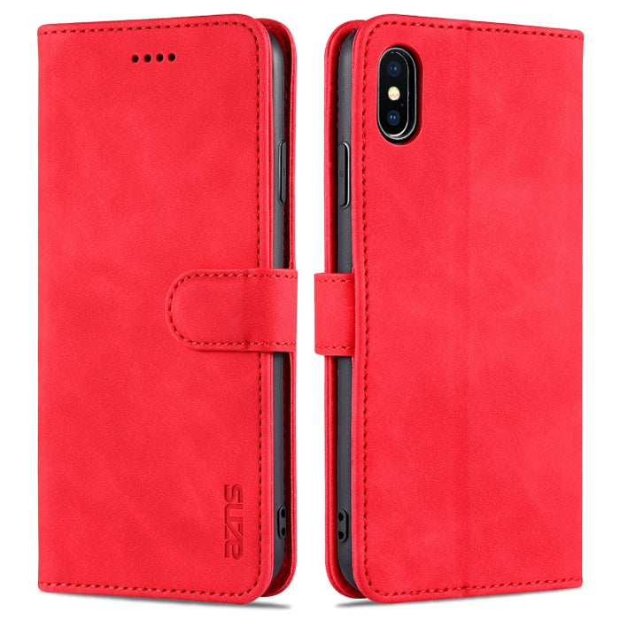 AZNS Skin Feel Calf Texture Funda de cuero con tapa horizontal con ranuras para tarjetas y soporte y billetera, For iPhone 11 Pro, For iPhone 11, For iPhone 11 Pro Max, For iPhone XS / X, For iPhone XS Max, For iPhone XR