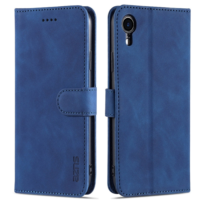 AZNS Skin Feel Calf Texture Funda de cuero con tapa horizontal con ranuras para tarjetas y soporte y billetera, For iPhone 11 Pro, For iPhone 11, For iPhone 11 Pro Max, For iPhone XS / X, For iPhone XS Max, For iPhone XR