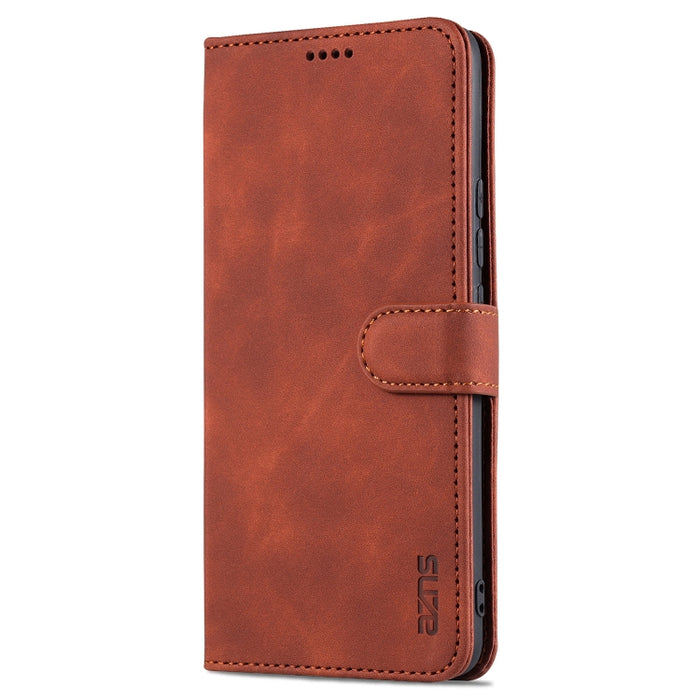 AZNS Skin Feel Calf Texture Funda de cuero con tapa horizontal con ranuras para tarjetas y soporte y billetera, For Xiaomi Mi 11, For vivo Y73s / S7e, For OPPO A15 / A35 4G