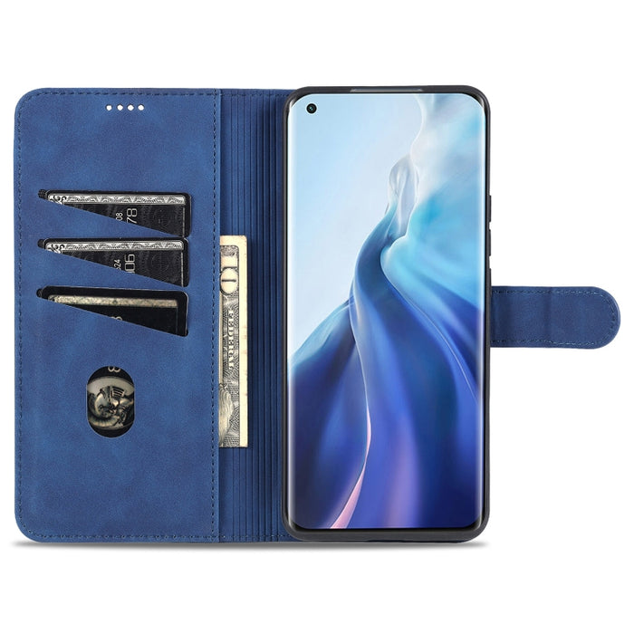 AZNS Skin Feel Calf Texture Funda de cuero con tapa horizontal con ranuras para tarjetas y soporte y billetera, For Xiaomi Mi 11, For vivo Y73s / S7e, For OPPO A15 / A35 4G
