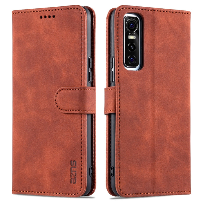 AZNS Skin Feel Calf Texture Funda de cuero con tapa horizontal con ranuras para tarjetas y soporte y billetera, For Xiaomi Mi 11, For vivo Y73s / S7e, For OPPO A15 / A35 4G