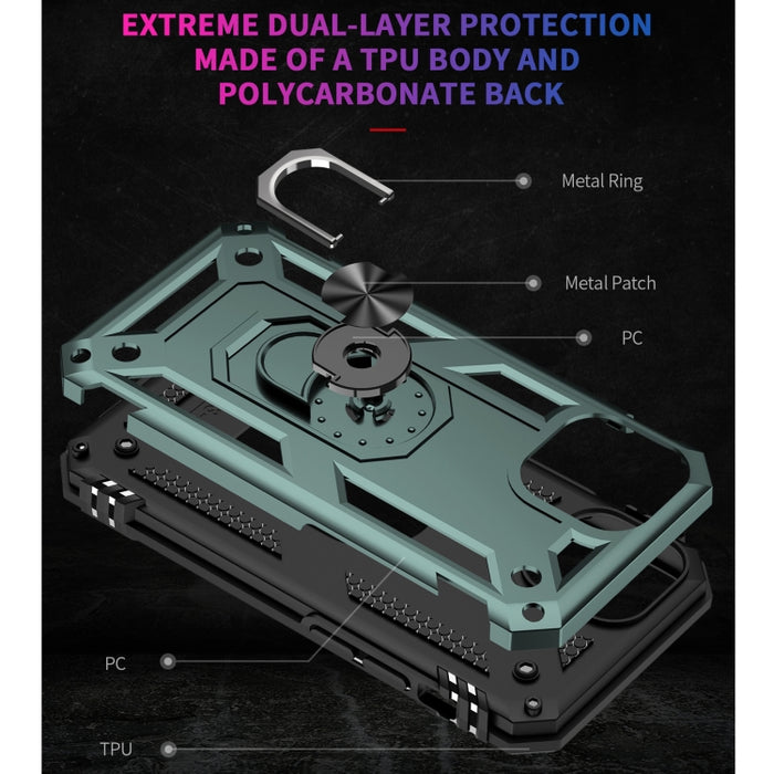 Funda protectora de TPU + PC a prueba de golpes con soporte giratorio de 360 grados