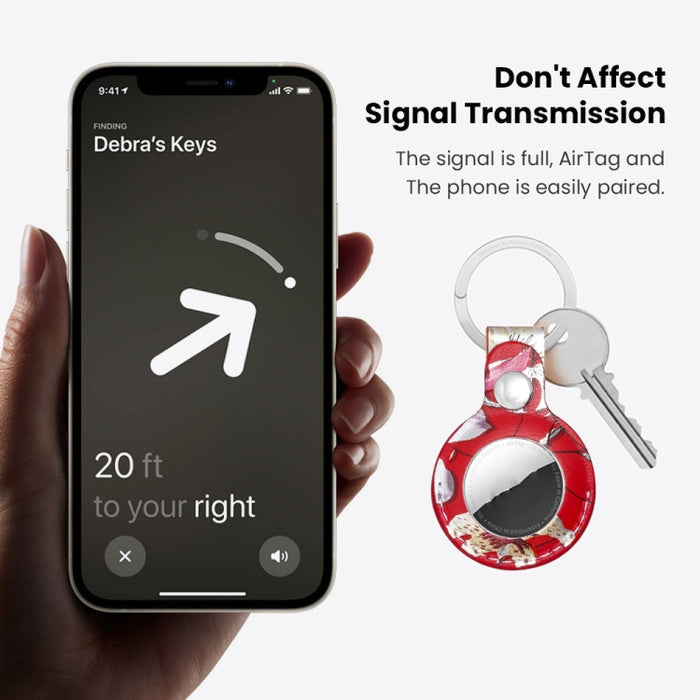 Funda protectora de material de cuero para AirTag