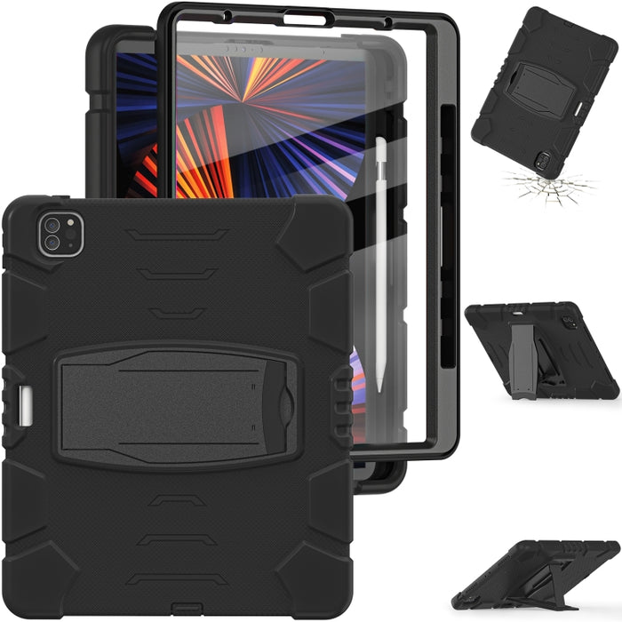 Marco de pantalla de protección de 3 capas + PC + Estuche combinado de silicona a prueba de golpes con soporte, For iPad Pro 12.9 2022 / 2021, For iPad Pro 12.9 2020