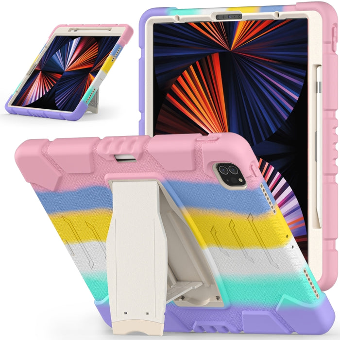 Marco de pantalla de protección de 3 capas + PC + Estuche combinado de silicona a prueba de golpes con soporte, For iPad Pro 12.9 2022 / 2021, For iPad Pro 12.9 2020