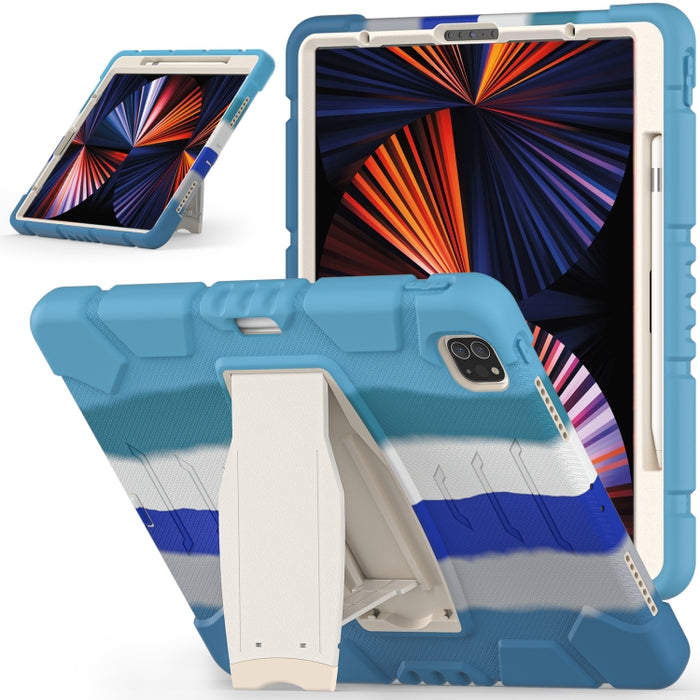 Marco de pantalla de protección de 3 capas + PC + Estuche combinado de silicona a prueba de golpes con soporte, For iPad Pro 12.9 2022 / 2021, For iPad Pro 12.9 2020