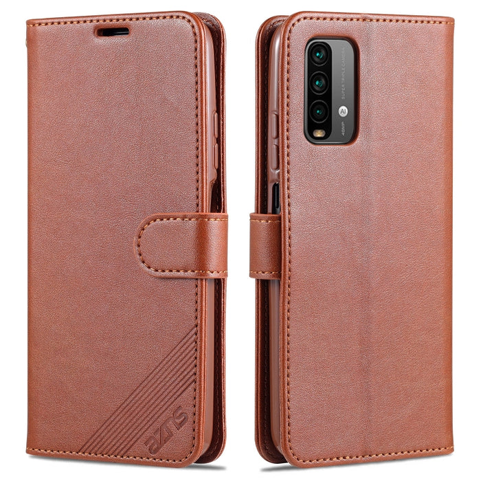 AZNS Estuche de cuero con tapa horizontal con textura de piel de oveja con soporte y ranuras para tarjetas y billetera, For OPPO A94 5G / Reno5Z 5G / F19 Pro+ 5G, For Xiaomi Redmi Note 9 4G, For Xiaomi Redmi Note 10 4G, For Xiaomi Redmi Note 10 Pro