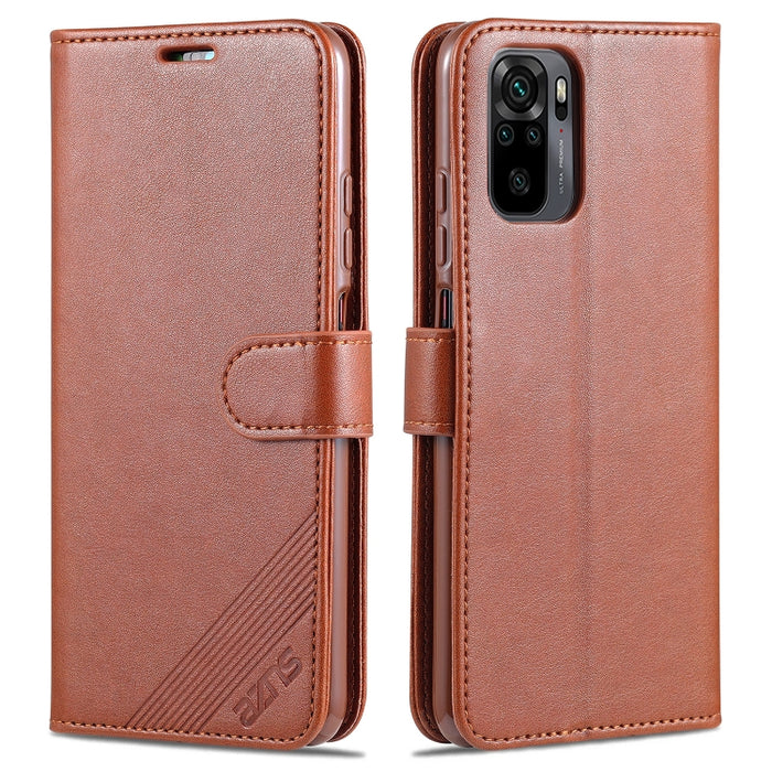 AZNS Estuche de cuero con tapa horizontal con textura de piel de oveja con soporte y ranuras para tarjetas y billetera, For OPPO A94 5G / Reno5Z 5G / F19 Pro+ 5G, For Xiaomi Redmi Note 9 4G, For Xiaomi Redmi Note 10 4G, For Xiaomi Redmi Note 10 Pro