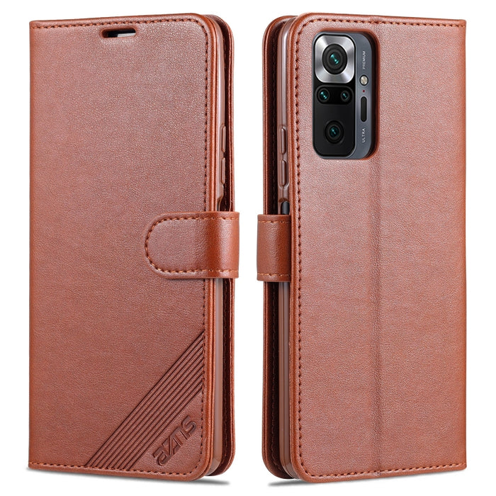 AZNS Estuche de cuero con tapa horizontal con textura de piel de oveja con soporte y ranuras para tarjetas y billetera, For OPPO A94 5G / Reno5Z 5G / F19 Pro+ 5G, For Xiaomi Redmi Note 9 4G, For Xiaomi Redmi Note 10 4G, For Xiaomi Redmi Note 10 Pro