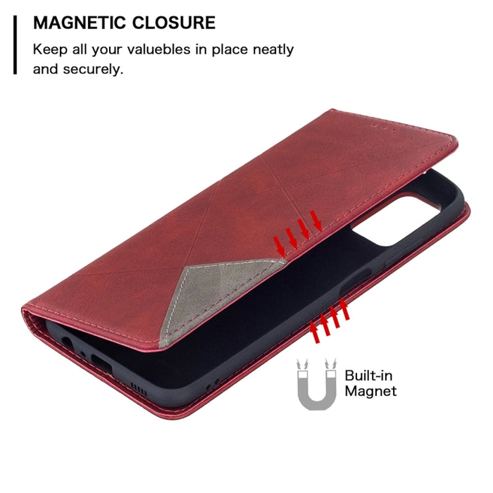 Estuche de cuero magnético con tapa horizontal con textura de rombos con soporte y ranuras para tarjetas, For Samsung Galaxy A03s, For Xiaomi Mi 11 Lite, For Xiaomi Poco M3 Pro / Redmi Note 10 5G, For Samsung Galaxy A03s 164mm
