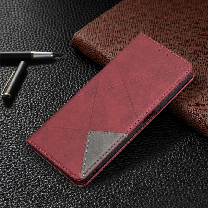 Estuche de cuero magnético con tapa horizontal con textura de rombos con soporte y ranuras para tarjetas, For Samsung Galaxy A03s, For Xiaomi Mi 11 Lite, For Xiaomi Poco M3 Pro / Redmi Note 10 5G, For Samsung Galaxy A03s 164mm