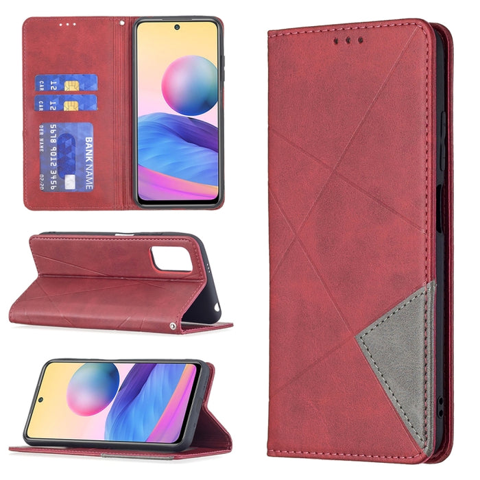 Estuche de cuero magnético con tapa horizontal con textura de rombos con soporte y ranuras para tarjetas, For Samsung Galaxy A03s, For Xiaomi Mi 11 Lite, For Xiaomi Poco M3 Pro / Redmi Note 10 5G, For Samsung Galaxy A03s 164mm