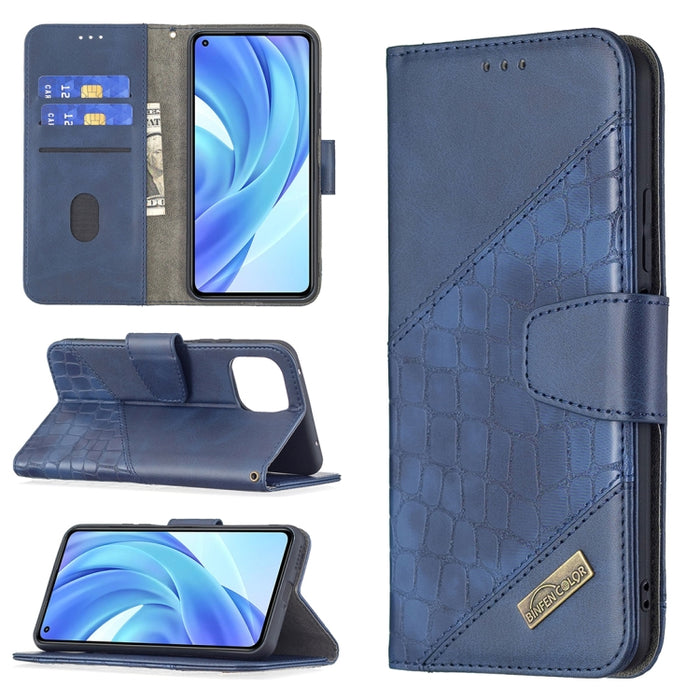Funda de cuero PU con tapa horizontal y textura de cocodrilo a juego con billetera, soporte y ranuras para tarjetas, For Samsung Galaxy A03s 164mm, For Xiaomi Mi 11 Lite, For Xiaomi Poco M3 Pro / Redmi Note 10 5G