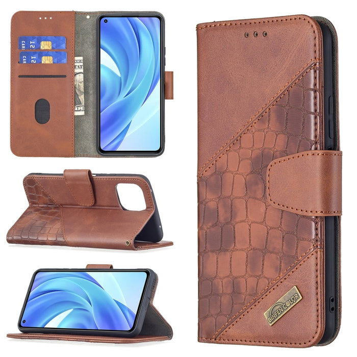 Funda de cuero PU con tapa horizontal y textura de cocodrilo a juego con billetera, soporte y ranuras para tarjetas, For Samsung Galaxy A03s 164mm, For Xiaomi Mi 11 Lite, For Xiaomi Poco M3 Pro / Redmi Note 10 5G