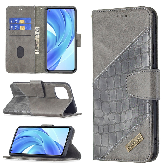 Funda de cuero PU con tapa horizontal y textura de cocodrilo a juego con billetera, soporte y ranuras para tarjetas, For Samsung Galaxy A03s 164mm, For Xiaomi Mi 11 Lite, For Xiaomi Poco M3 Pro / Redmi Note 10 5G