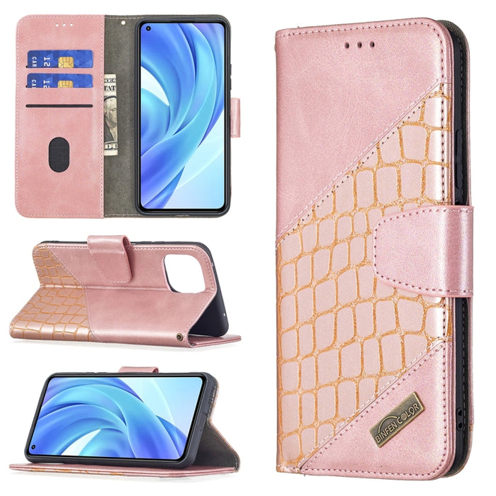 Funda de cuero PU con tapa horizontal y textura de cocodrilo a juego con billetera, soporte y ranuras para tarjetas, For Samsung Galaxy A03s 164mm, For Xiaomi Mi 11 Lite, For Xiaomi Poco M3 Pro / Redmi Note 10 5G