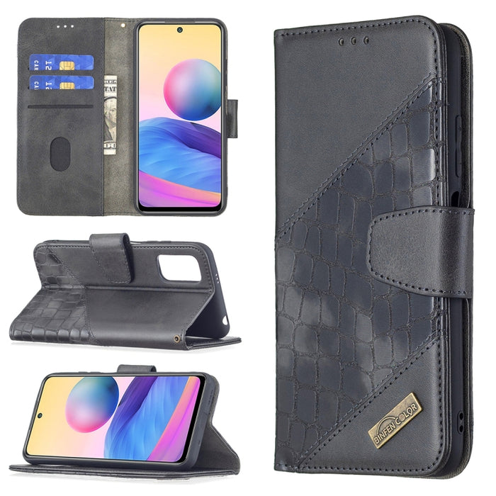 Funda de cuero PU con tapa horizontal y textura de cocodrilo a juego con billetera, soporte y ranuras para tarjetas, For Samsung Galaxy A03s 164mm, For Xiaomi Mi 11 Lite, For Xiaomi Poco M3 Pro / Redmi Note 10 5G