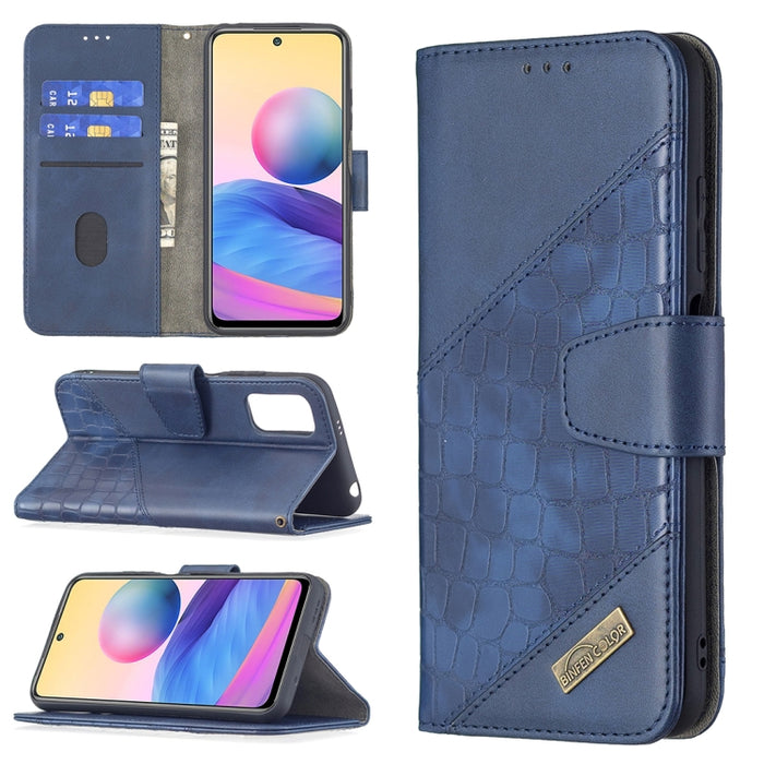 Funda de cuero PU con tapa horizontal y textura de cocodrilo a juego con billetera, soporte y ranuras para tarjetas, For Samsung Galaxy A03s 164mm, For Xiaomi Mi 11 Lite, For Xiaomi Poco M3 Pro / Redmi Note 10 5G