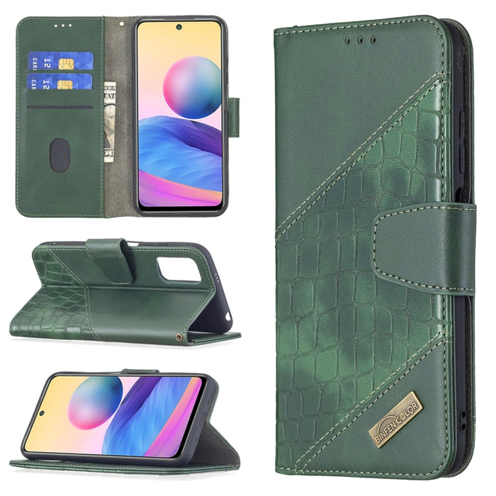 Funda de cuero PU con tapa horizontal y textura de cocodrilo a juego con billetera, soporte y ranuras para tarjetas, For Samsung Galaxy A03s 164mm, For Xiaomi Mi 11 Lite, For Xiaomi Poco M3 Pro / Redmi Note 10 5G