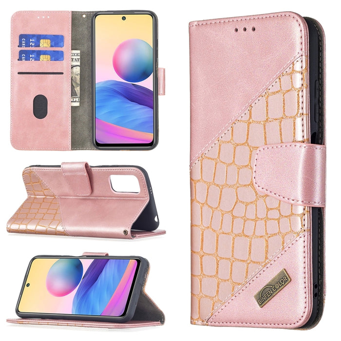 Funda de cuero PU con tapa horizontal y textura de cocodrilo a juego con billetera, soporte y ranuras para tarjetas, For Samsung Galaxy A03s 164mm, For Xiaomi Mi 11 Lite, For Xiaomi Poco M3 Pro / Redmi Note 10 5G