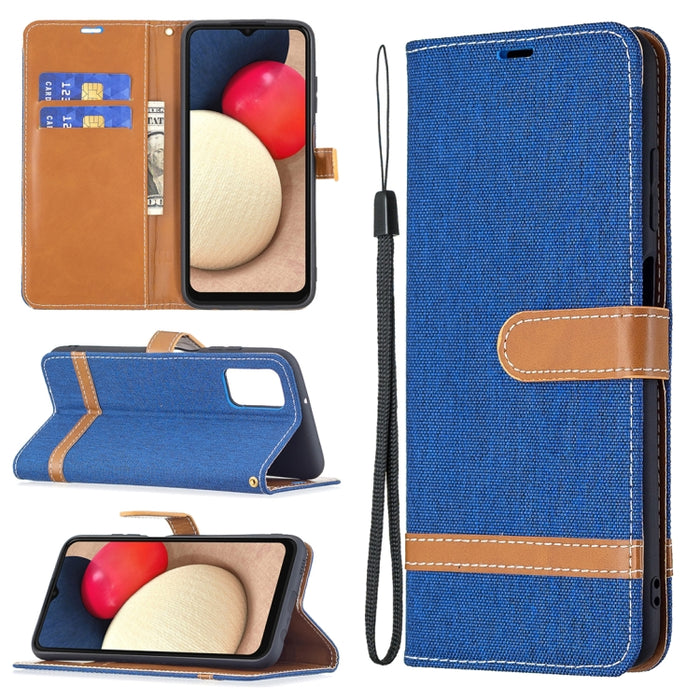 Estuche de cuero con tapa horizontal de textura de mezclilla a juego con soporte y ranuras para tarjetas y billetera y cordón, For Xiaomi Mi 11 Lite, For Xiaomi Poco M3 Pro / Redmi Note 10 5G, For Samsung Galaxy A03s 164mm
