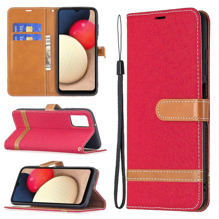 Estuche de cuero con tapa horizontal de textura de mezclilla a juego con soporte y ranuras para tarjetas y billetera y cordón, For Xiaomi Mi 11 Lite, For Xiaomi Poco M3 Pro / Redmi Note 10 5G, For Samsung Galaxy A03s 164mm