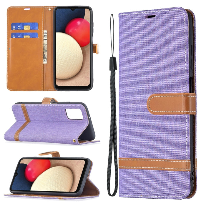 Estuche de cuero con tapa horizontal de textura de mezclilla a juego con soporte y ranuras para tarjetas y billetera y cordón, For Xiaomi Mi 11 Lite, For Xiaomi Poco M3 Pro / Redmi Note 10 5G, For Samsung Galaxy A03s 164mm