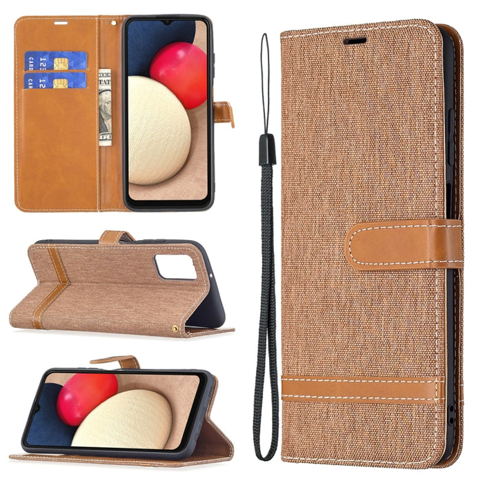 Estuche de cuero con tapa horizontal de textura de mezclilla a juego con soporte y ranuras para tarjetas y billetera y cordón, For Xiaomi Mi 11 Lite, For Xiaomi Poco M3 Pro / Redmi Note 10 5G, For Samsung Galaxy A03s 164mm