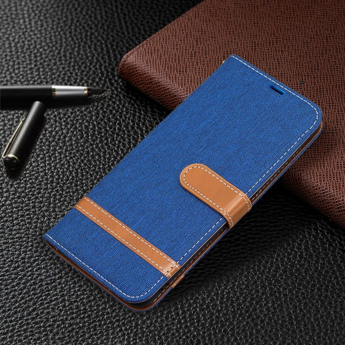 Estuche de cuero con tapa horizontal de textura de mezclilla a juego con soporte y ranuras para tarjetas y billetera y cordón, For Xiaomi Mi 11 Lite, For Xiaomi Poco M3 Pro / Redmi Note 10 5G, For Samsung Galaxy A03s 164mm