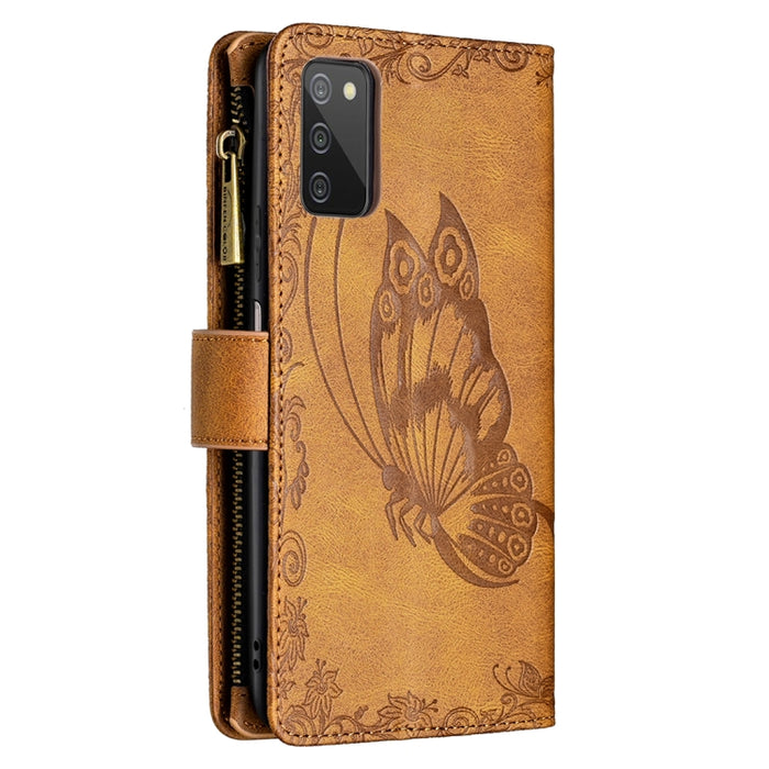 Estuche de cuero con tapa horizontal y cremallera con estampado de mariposa voladora con soporte y ranuras para tarjetas y billetera, For Samsung Galaxy A03s 164mm, For Xiaomi Mi 11 Lite, For Xiaomi Poco M3 Pro / Redmi Note 10 5G