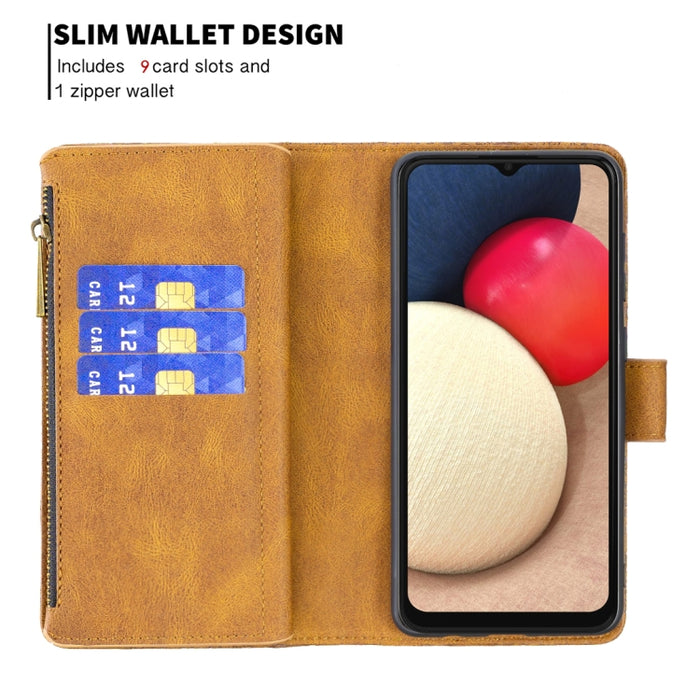 Estuche de cuero con tapa horizontal y cremallera con estampado de mariposa voladora con soporte y ranuras para tarjetas y billetera, For Samsung Galaxy A03s 164mm, For Xiaomi Mi 11 Lite, For Xiaomi Poco M3 Pro / Redmi Note 10 5G
