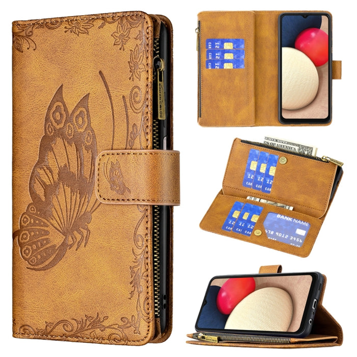 Estuche de cuero con tapa horizontal y cremallera con estampado de mariposa voladora con soporte y ranuras para tarjetas y billetera, For Samsung Galaxy A03s 164mm, For Xiaomi Mi 11 Lite, For Xiaomi Poco M3 Pro / Redmi Note 10 5G