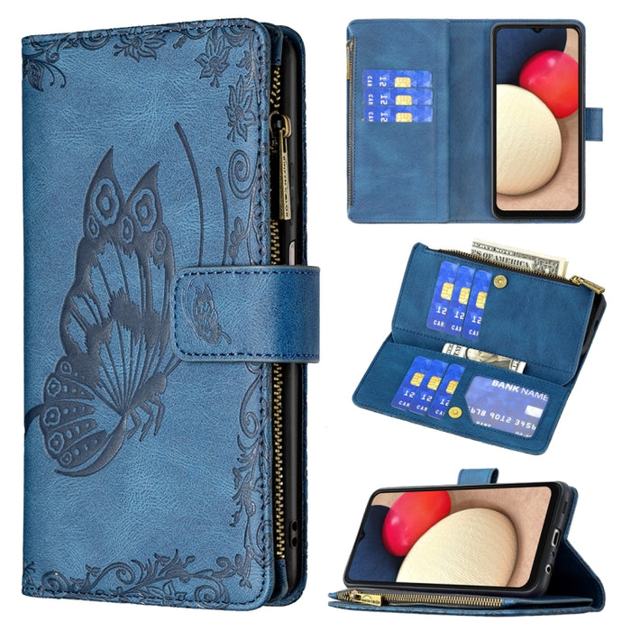 Estuche de cuero con tapa horizontal y cremallera con estampado de mariposa voladora con soporte y ranuras para tarjetas y billetera, For Samsung Galaxy A03s 164mm, For Xiaomi Mi 11 Lite, For Xiaomi Poco M3 Pro / Redmi Note 10 5G