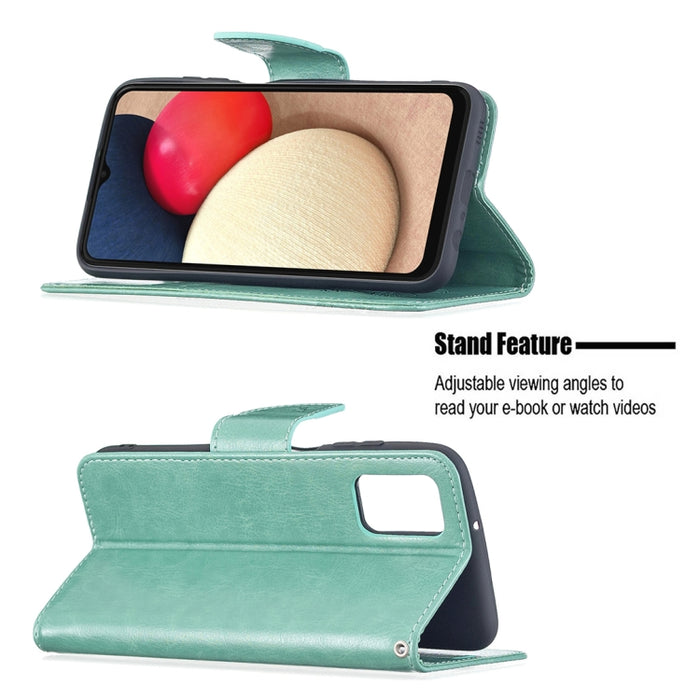 Estuche de cuero de PU con tapa horizontal con patrón de dos mariposas en relieve con soporte y ranura para tarjeta y billetera y cordón, For Samsung Galaxy A03s 164mm, For Xiaomi Mi 11 Lite, For Xiaomi Poco M3 Pro / Redmi Note 10 5G