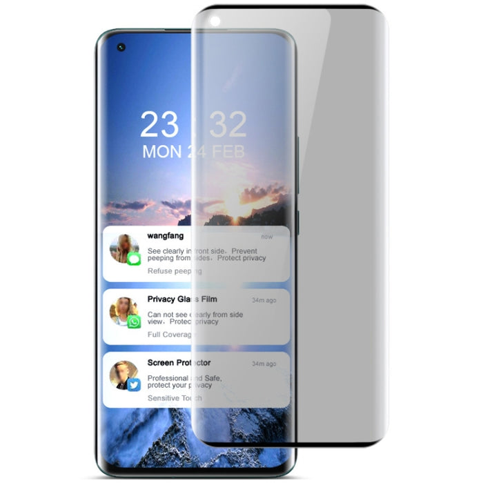 Película de vidrio templado antirreflejo de privacidad curvada IMAK 3D, For OnePlus 9 Pro 5G, For Xiaomi Mi 10S / 10 Ultra, For Xiaomi Mi 11 Pro / 11 Ultra