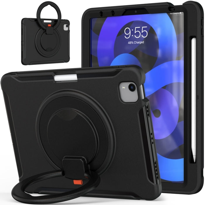 Funda protectora de silicona + PC a prueba de golpes con rotación de 360 grados Mango plegable Soporte de agarre Ranura para bolígrafo, For iPad Air 4 10.9 / Pro 11 2021 / 2020 / 2018, For Samsung Galaxy Tab A7 10.4 2020 T500