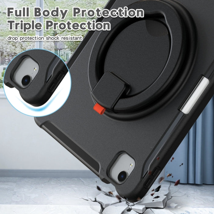 Funda protectora de silicona + PC a prueba de golpes con rotación de 360 grados Mango plegable Soporte de agarre Ranura para bolígrafo, For iPad Air 4 10.9 / Pro 11 2021 / 2020 / 2018, For Samsung Galaxy Tab A7 10.4 2020 T500