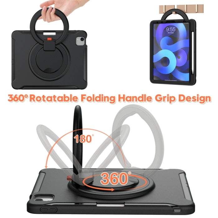 Funda protectora de silicona + PC a prueba de golpes con rotación de 360 grados Mango plegable Soporte de agarre Ranura para bolígrafo, For iPad Air 4 10.9 / Pro 11 2021 / 2020 / 2018, For Samsung Galaxy Tab A7 10.4 2020 T500